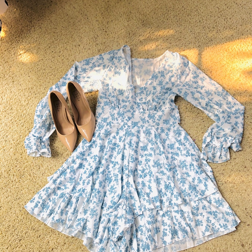 Boho  Ruffles Mesh Floral Print Rompare - Picture 6 of 9